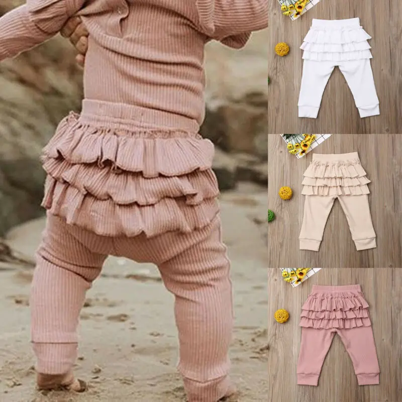 Newborn Kid Baby Girl Clothes Girls Cotton Pants Leggings Casual Ruffle Trousers Long | Мать и ребенок