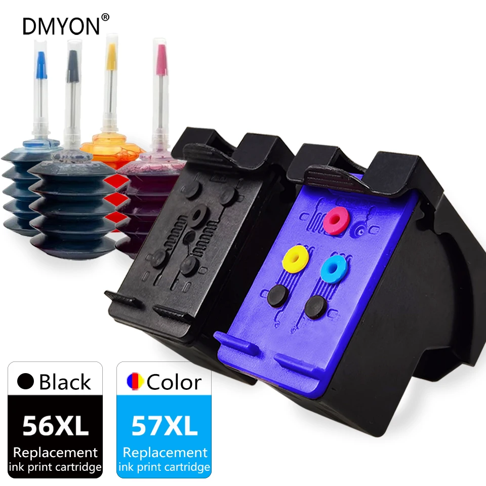 

Larger Capacity Ink Cartridge Compatible for HP 56 57 XL PSC 1110 1209 1210 1210L 1210v 1210xi Deskjet 450 5150 5550 Printer