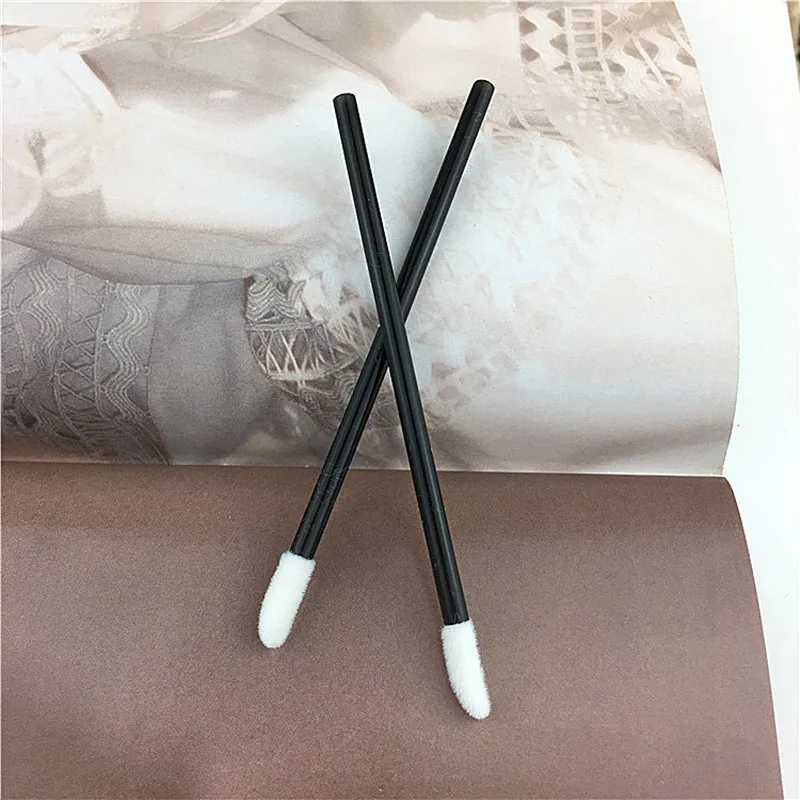 50 Pcs black 50 шт. тени для век водопроводная одноразовая кисть для губной помады блеск для губ очиститель аппликатор кисти для макияжа инструменты - Handle Color: 50 Pcs black
