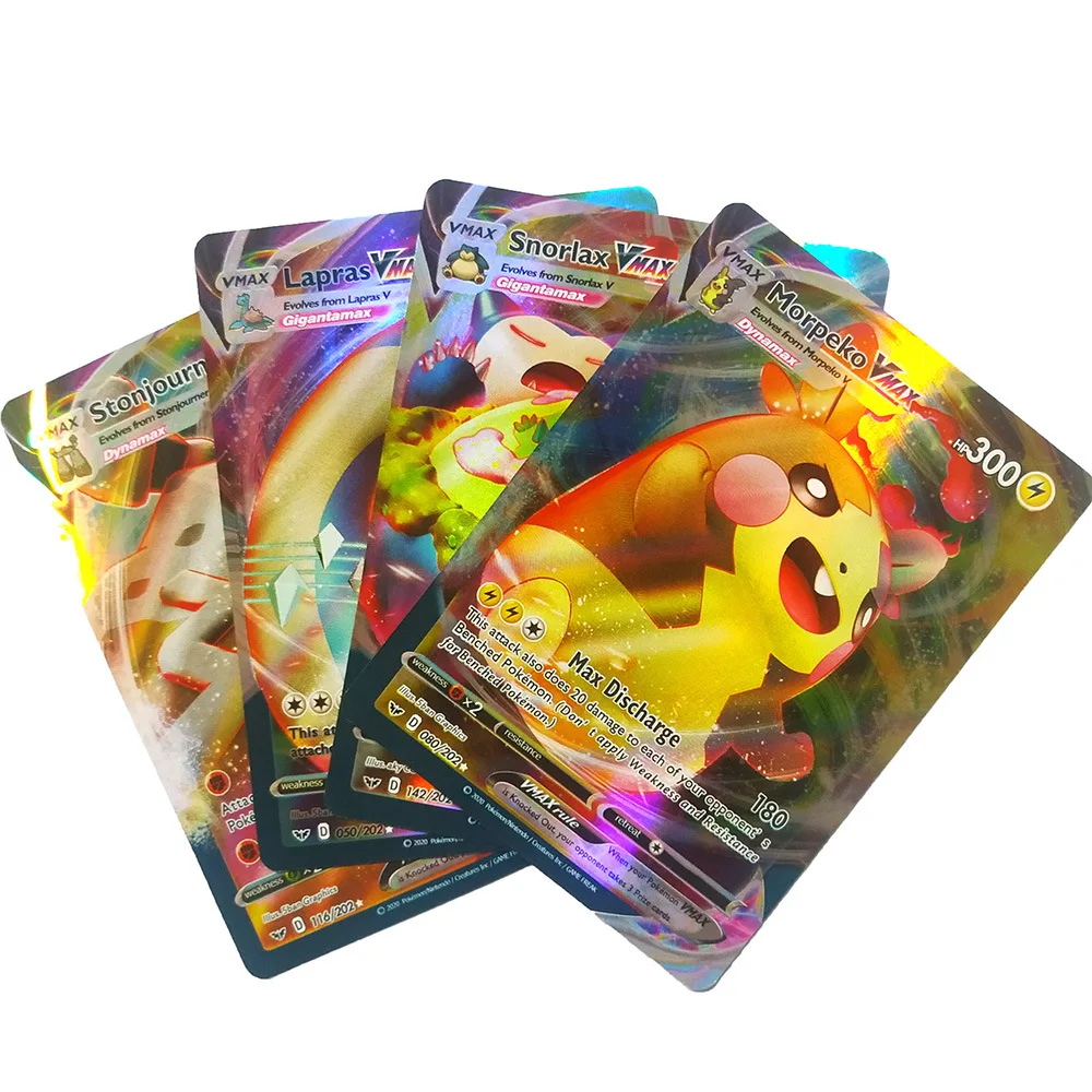 100 шт./коркор. карты pokemon VMAX GX EX Мега Покемоны игра бустер коллекционные предметы