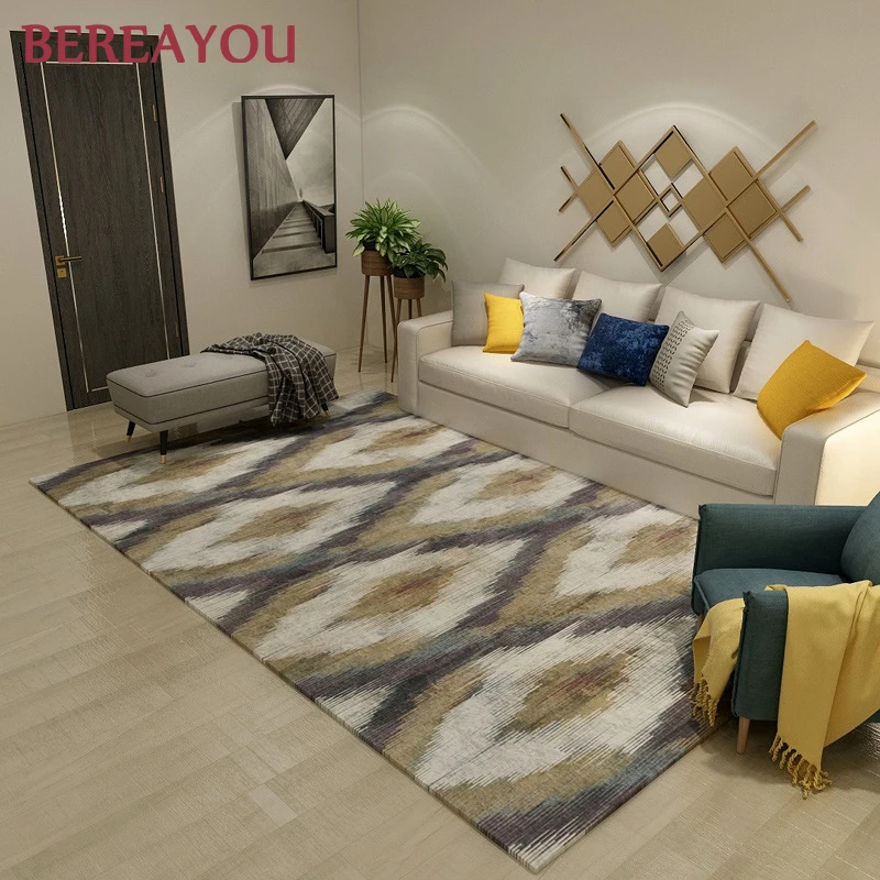 Европейские коврики геометрические абстрактные черные и белые для гостиной