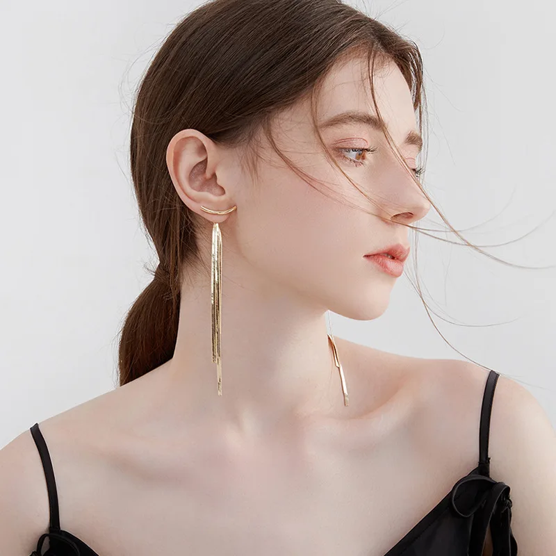 Женские длинные серьги-кисточки глянцевые круглые геометрические серьги в