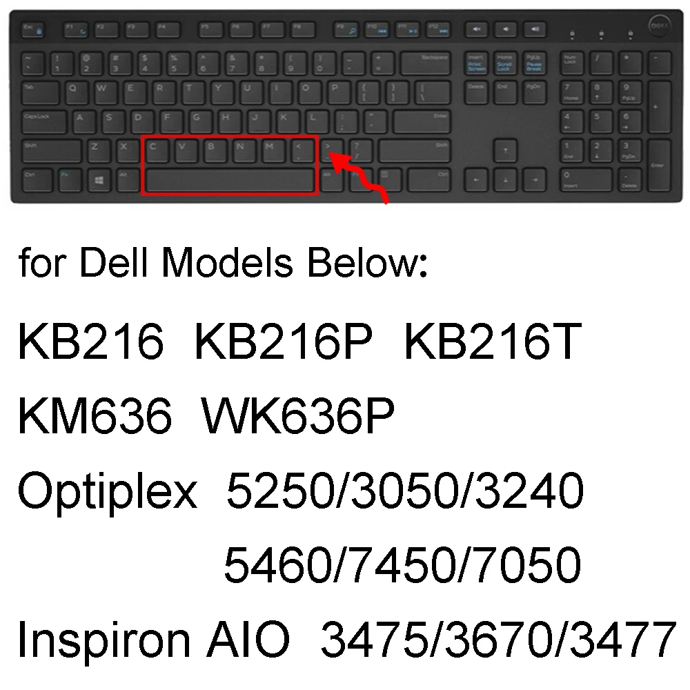Чехол для клавиатуры Dell KB216 KM636 KB216T Inspiron AIO 3475 3670 3477 Optiplex 5250 3050 все в одном защитная