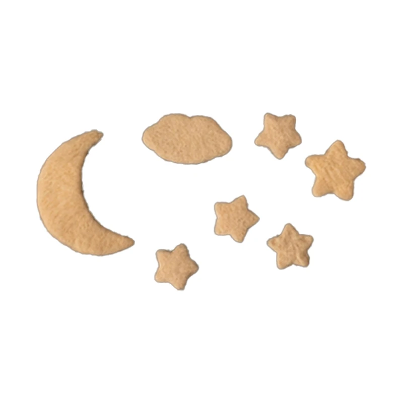 

7Pcs DIY Handmade Baby Wool Felt Stars Moon Cloud Home Party Decorations Props