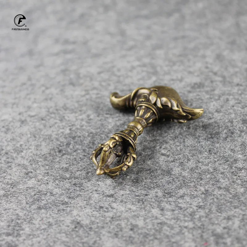 Непал Чистая медь ручной работы Слон голова вниз демон Пест Ваджра стол