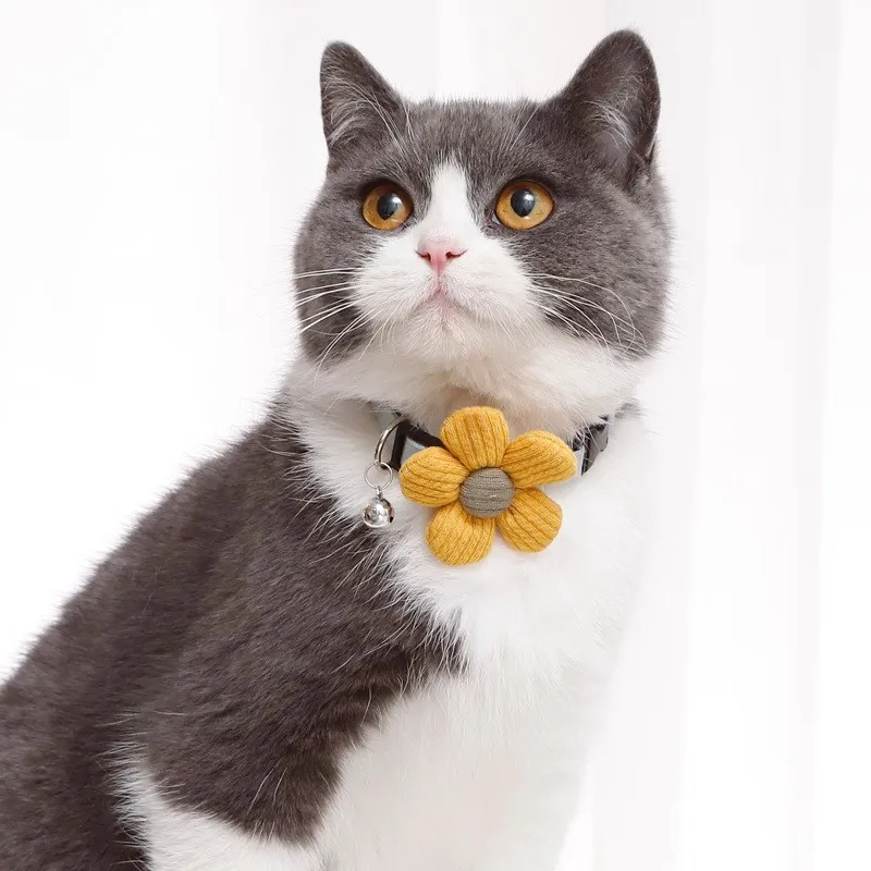 Ошейник для кошек ошейник колокольчиков подсолнухов очаровательные аксессуары