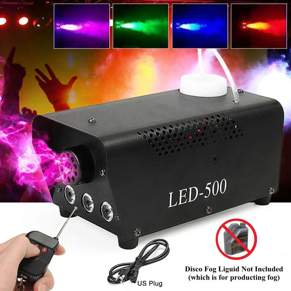 500 Вт беспроводной дискотечный цветной дымовой аппарат мини светодиодный