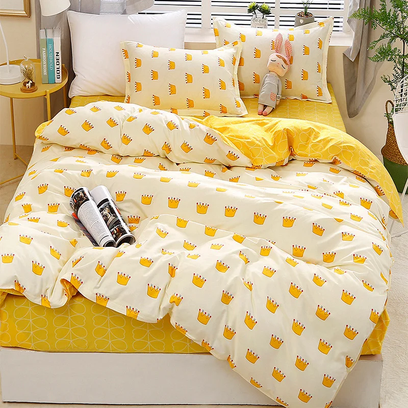 Постельное белье пододеяльник наволочка набор из 4 предметов легкая в чистке и