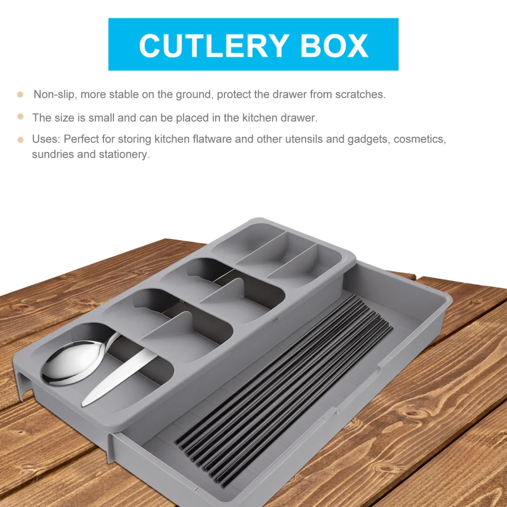 

1Pc Durable PP Drawer Storage Holder Divided Organizer for Home Kitchen