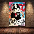 Alec монополярно Ричи скругленные доллары холст живопись плакаты граффити Печать на стене уличное искусство картины для декора гостиной