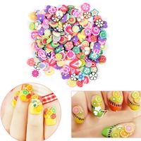 250pcs bag polyme clay fruit slice beads thin for mobile phone case 3d nail art salon dedoration craft accessories
