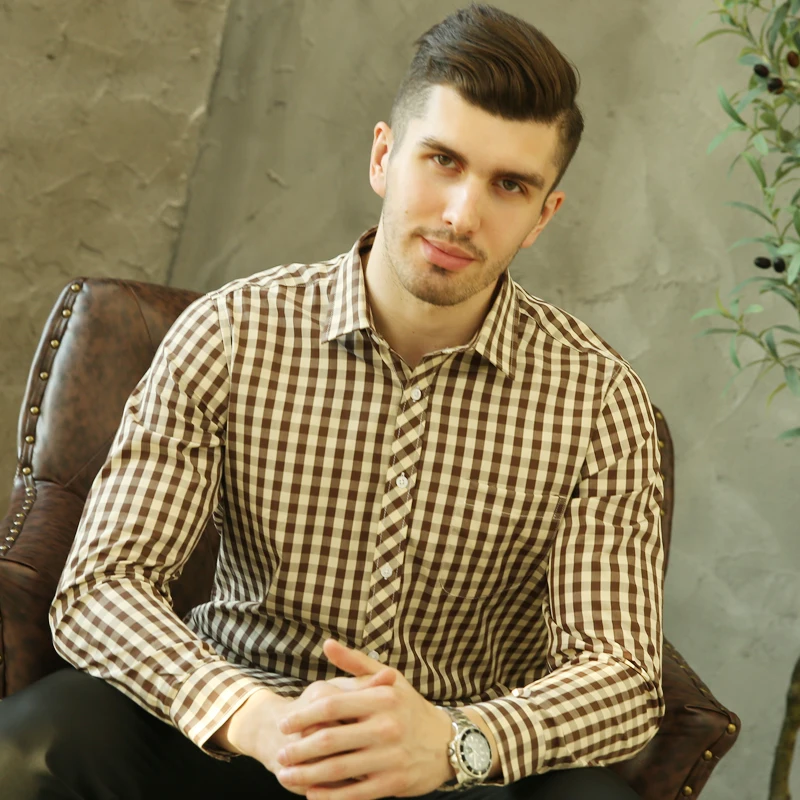 Рубашка DAVYDAISY DS344 мужская с длинным рукавом Повседневная деловая из 2019 хлопка в