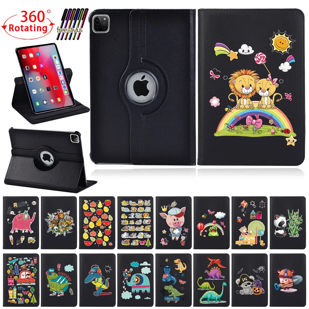 

360 Rotating Stand Tablet Case for Apple IPad Pro 9.7 2015/Pro 10.5 2017/Pro 11 2018 2020 Cartoon pattern protective cover
