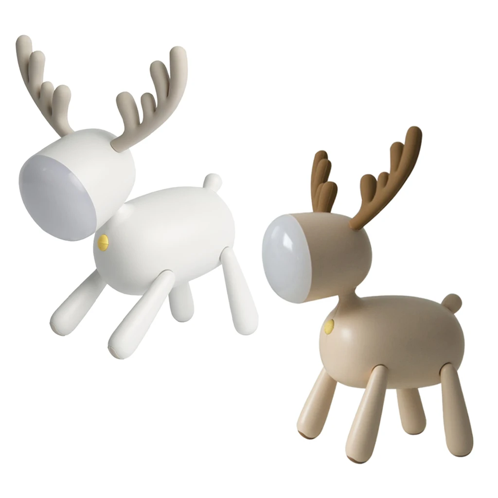 

Elk Night Light for Kids Safe Cute Animal Baby Bedside Lamp USB Rechargeable Lamp for Bedroom Breastfeeding Nursery