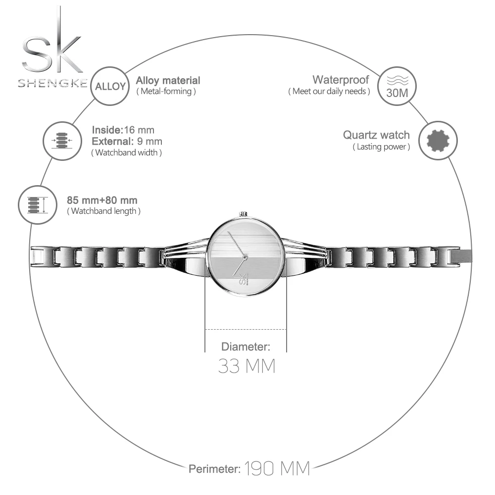 Новинка Shengke модные японские кварцевые женские часы с внутренней тенью 3D