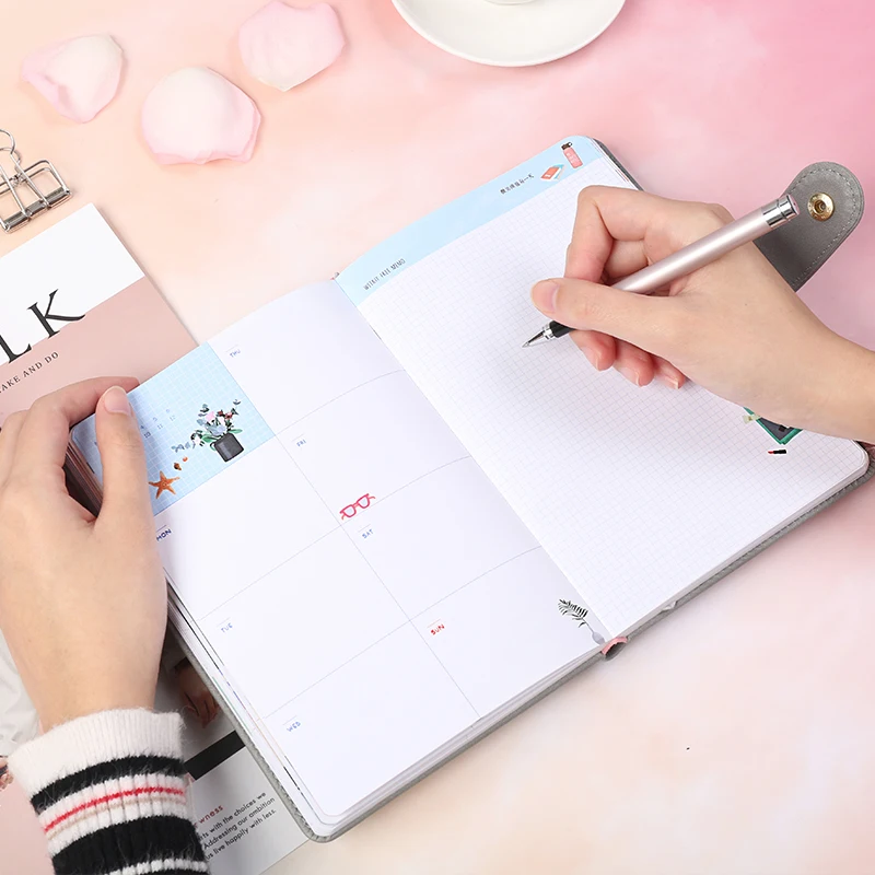 2020 милый Макарон кожаный школьный ученик мультфильм планировщик повестки дня