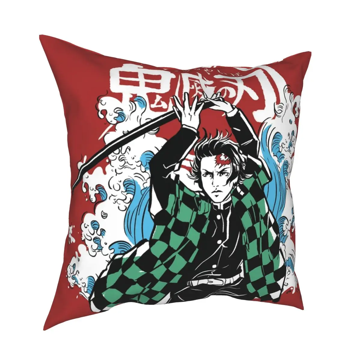 

Demon Slayer Kamado Tanjirou Pillowcase Printing Polyester Cushion Cover Decoration Throw Pillow Case Cover Home Square 45X45cm