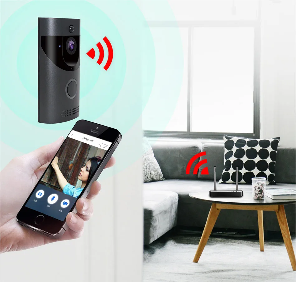 B30 720p wifi дверной звонок Водонепроницаемый умный видео дверной звонок wifi телефон пульт дистанционного управления беспроводной домофон PIR ИК камера ночного видения