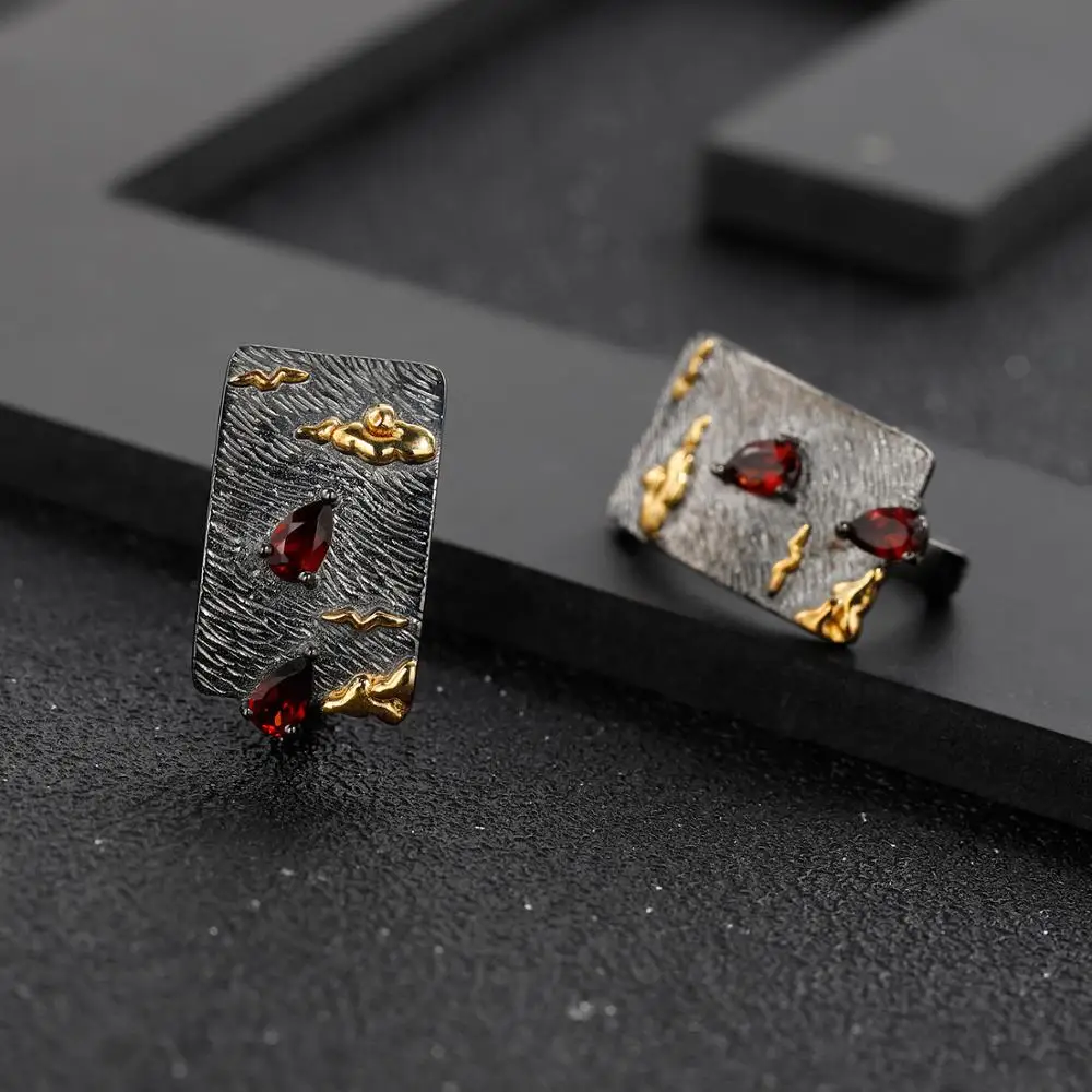 Gem балетки 925 пробы серебряные клипсы ручной работы облака как море натуральный