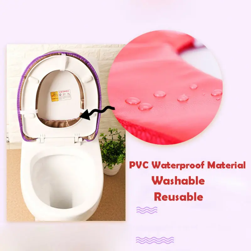 Теплые мягкие туалетные сиденья Крышка верхняя Pad Ванная комната теплое сиденье