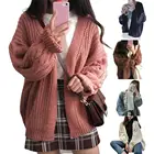 Женское вязаное пальто с длинным рукавом, вязаное косами пальто с открытой передней частью, кардиган на осень и зиму