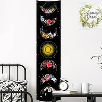 sun and moon tapestry aesthetic flowers macrame wall hanging psychedelicrt celestial tapestry room wall decor carpet wall cloth