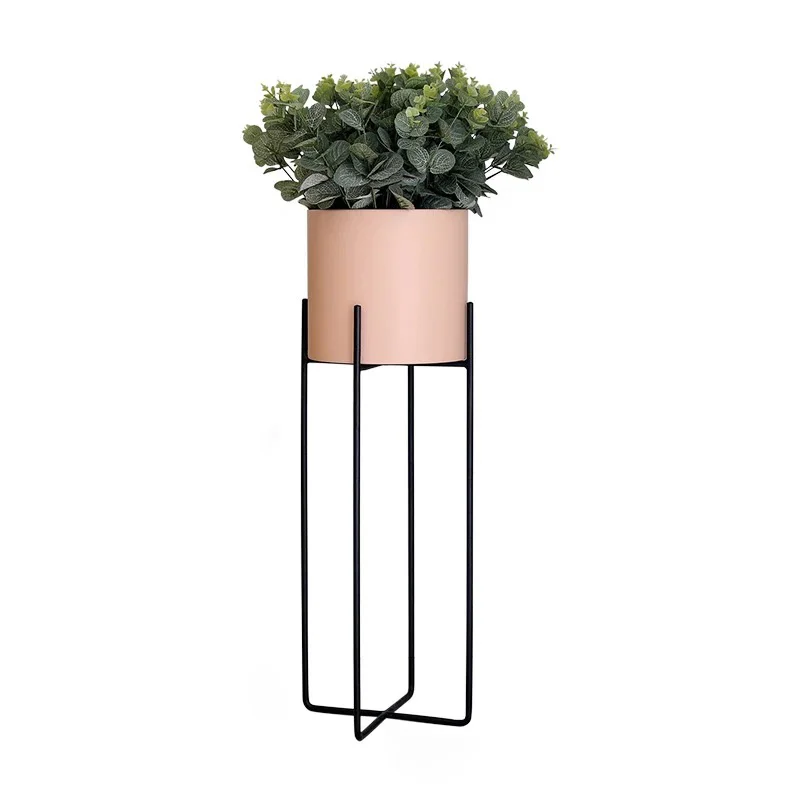 

Nordic wrought iron flower stand modern minimalist pot indoor living room floor-standing hanging orchid potted shelf