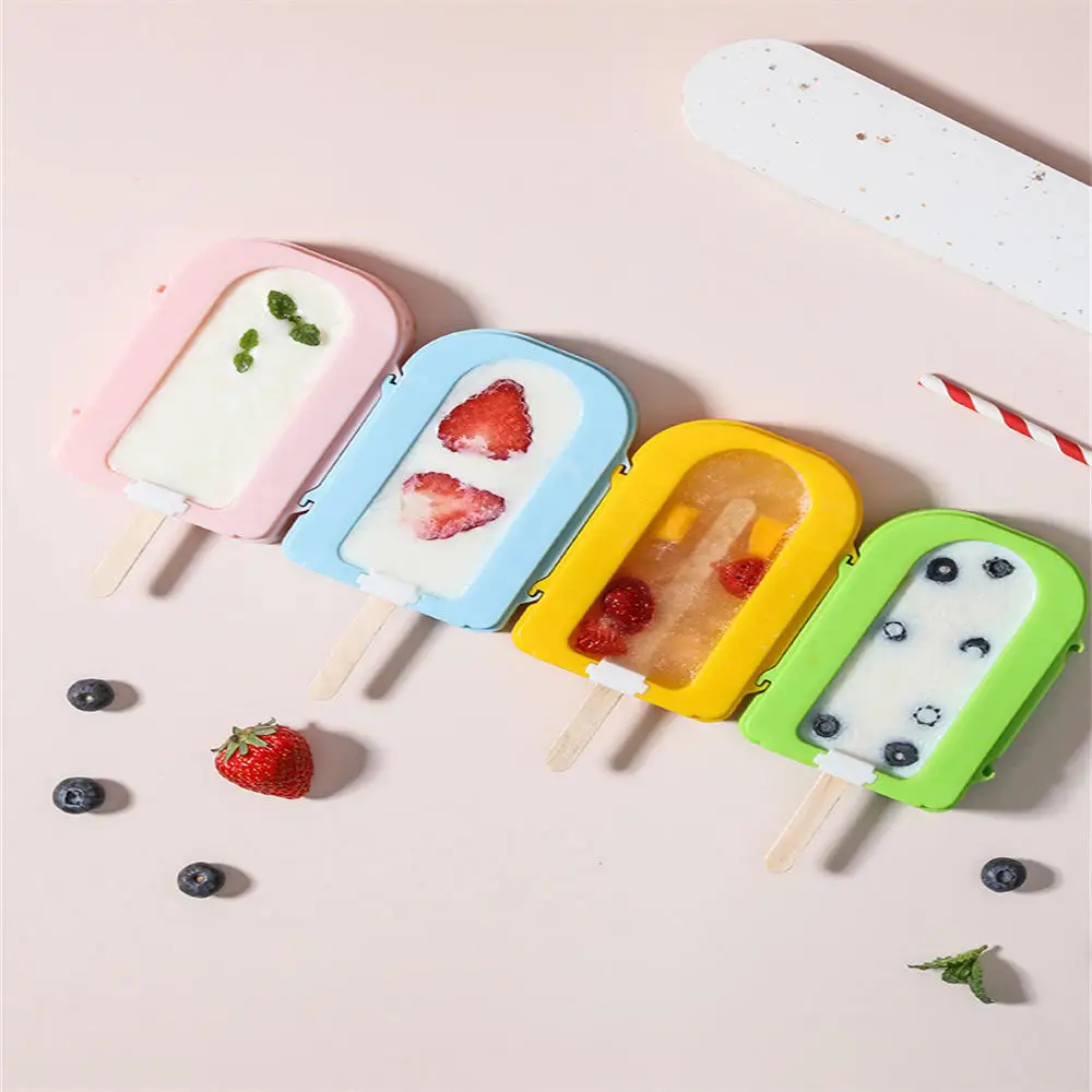 

Silicone Ice Cream Mould Ice Cube Tray Popsicle Barrel Diy Mold Dessert Ice Cream Mold with 10pcs Popsicle Stick