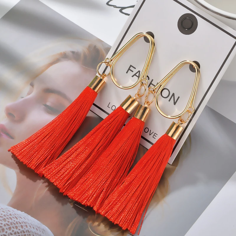 28 стилей гипербола длинные висячие серьги с кисточками для женщин девушек