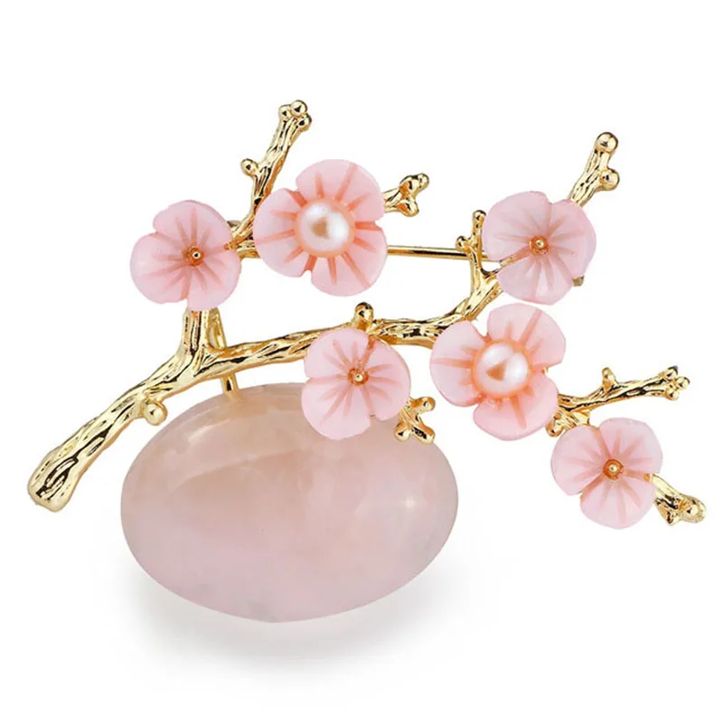 Женская Винтажная брошь с натуральным камнем|Броши| |