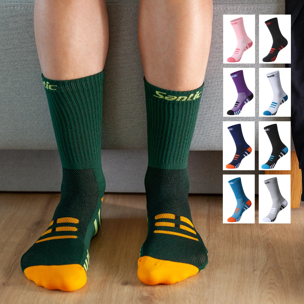 

Santic Cycling Socks Medium and Long Tube Men and Women 2020 Outdoor Marathon Running Compression Socks Sports Socks Multi-color