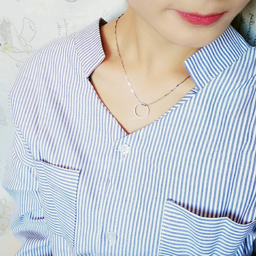 Ring Necklace Female Male Korean Fashion Simple Short Clavicle Chain Couple Student Girlfriends Neck Ornament Hipster | Украшения и