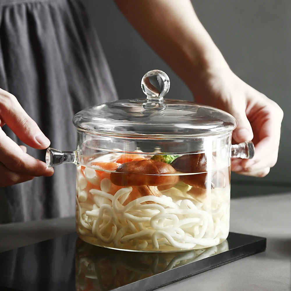 Стеклянный высокотемпературный чайник домашняя кухонная посуда бинауральный суповый горшок электрическая керамическая плита чайник для кипячения