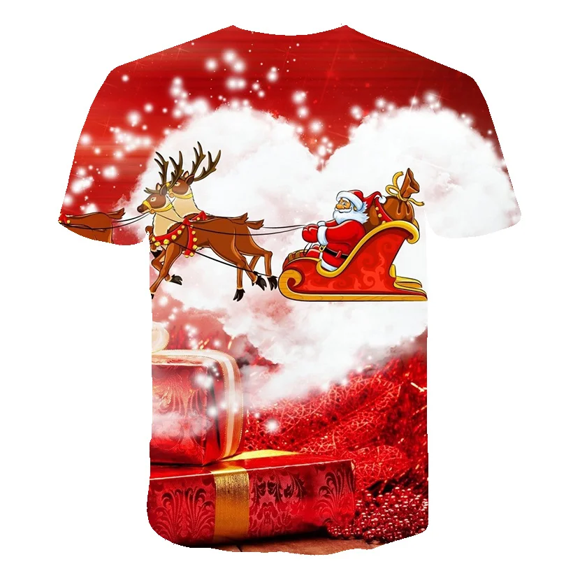 

2020 New Merry Christmas Sports Casual Kids T-shirt 3D Cartoon Anime Boy Girl All-match T-shirt O-Neck Hot Tops 4T-14T