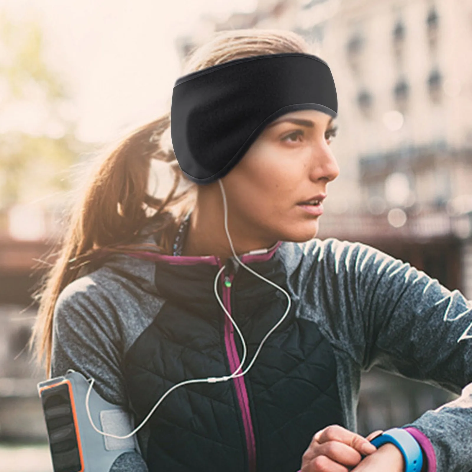 Зимние мужские и женские флисовые Earband эластичный ободок наушники ушные грелки