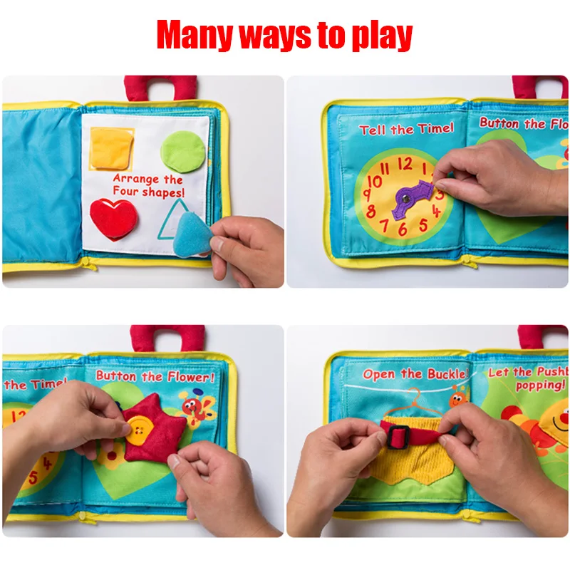 

Multifunctional Early Education Three-dimensional Cloth Book Color Recognition Dressing Learning Toy YH-17