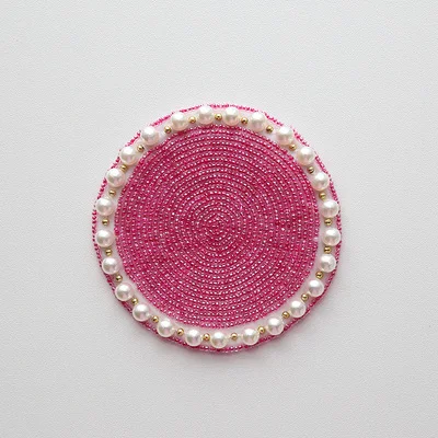 Девушка вишневый цвет coaster bling оригинальные подставки Милая миска коврик из бисера изоляционный столик-мат коврик - Цвет: Шоколад