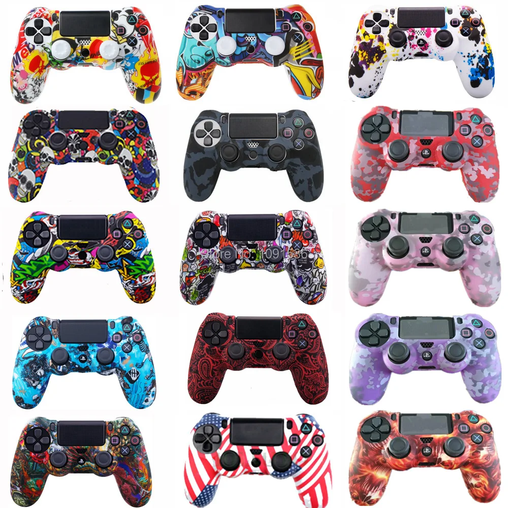 Камуфляжный Мягкий силиконовый чехол защитный для Sony Playstation 4 PS4 Dualshock контроллер
