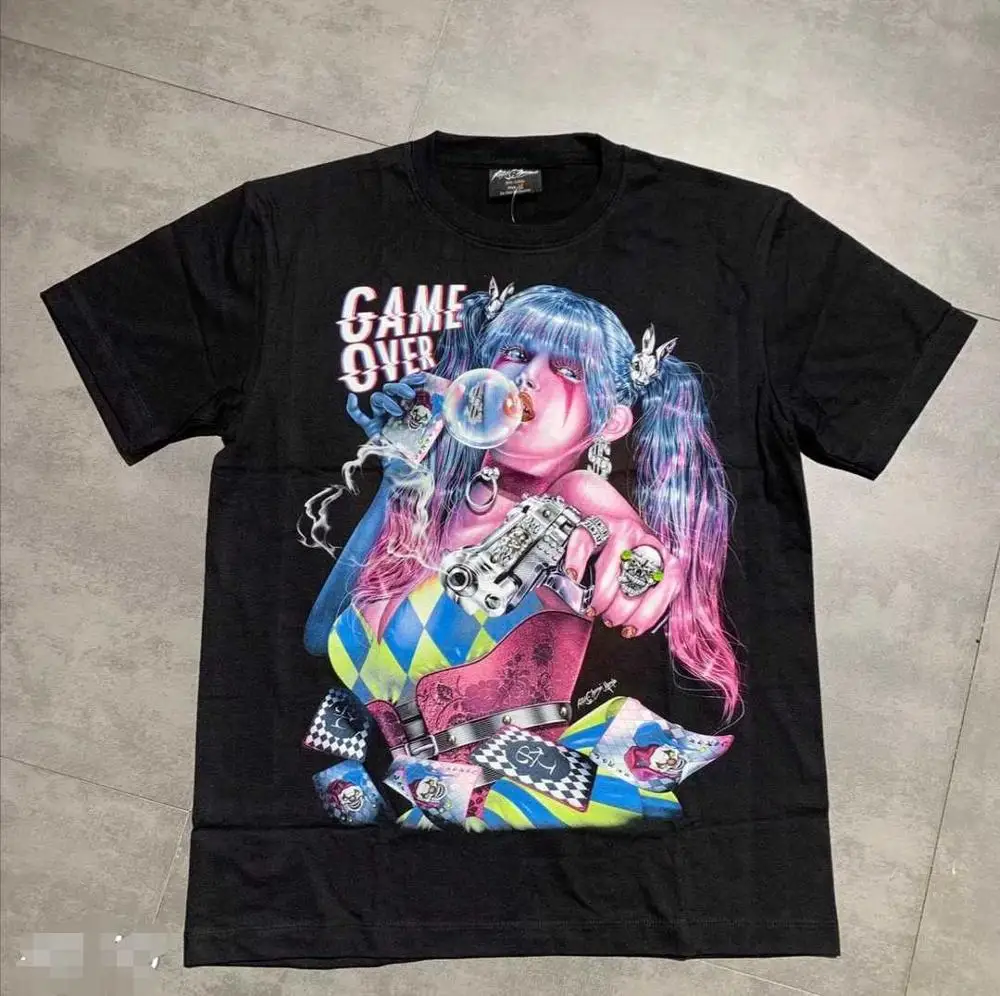 New Harajuku Gothic Female Tshirt Heaven Hell Print Short Sleeve Tops &amp Tees Fashion Casual T Shirt Women Clothing T-shirts | Женская