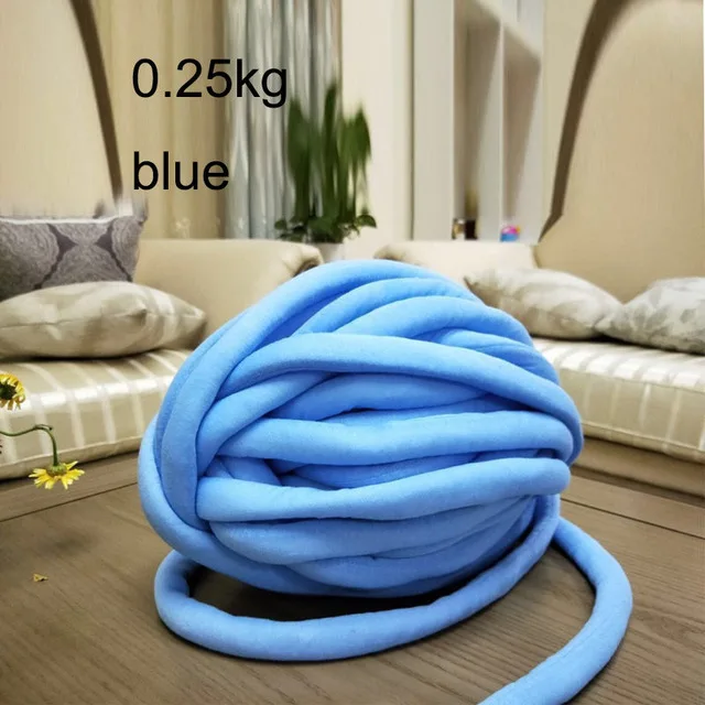 blue 0.25kg 500 г толстая супер объемная пряжа для ручная вязка крючком, мягкая большая хлопковая пряжа для рукоделия, прядильная пряжа для одеяла - Цвет: blue 0.25kg