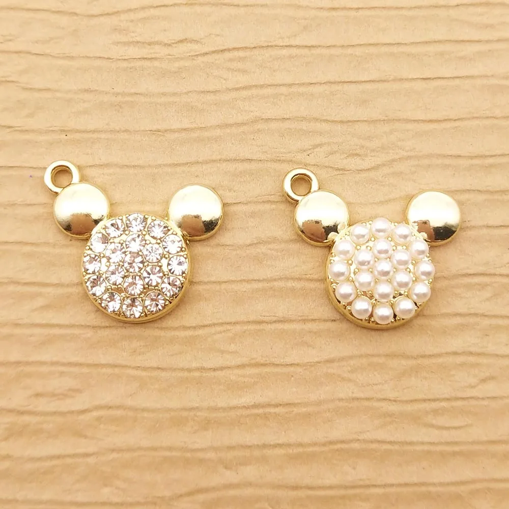 

10pcs 13x15mm Pearl Crystal Anime Cartoon Charm for Jewelry Making Earring Pendant Bracelet Necklace Accessories Diy Finding