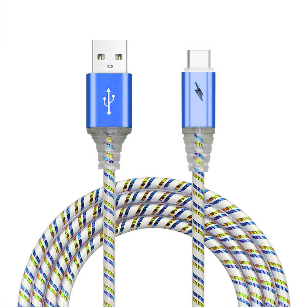 Тип USB C светящийся светодиодный светильник ПВХ зарядное устройство для