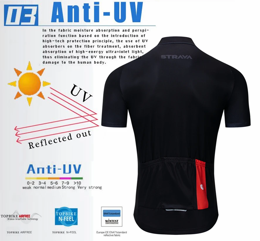 

STRAVA New Cycling Jersey Suit Summer Men's Short Sleeve Bike Jersey Ciclyng Set Sport