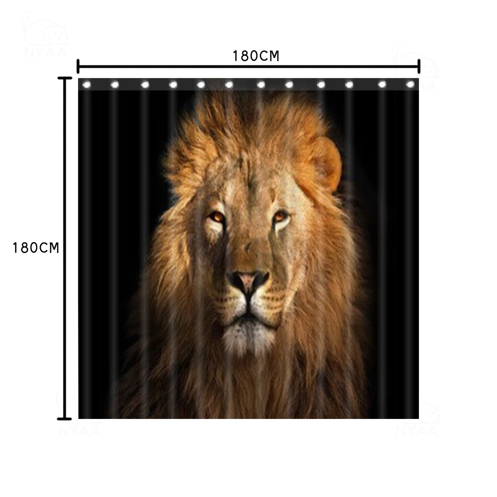 Набор для ванной комнаты с изображением Льва водонепроницаемая занавеска душа