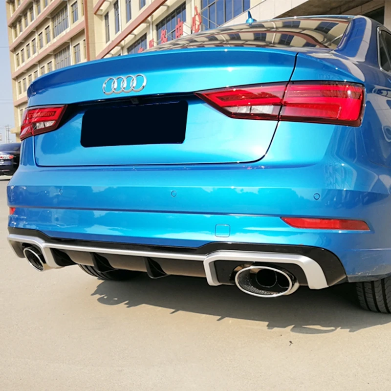 A3 задний бампер для губ Диффузор с выхлопной трубы глушителя для Audi A3 стандартный бампер- RS3 стиль