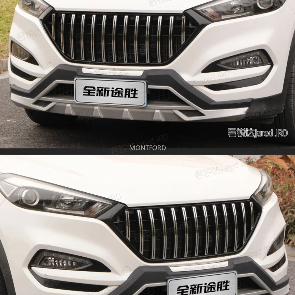 Для 2019 2020 Hyundai New Tucson FUSION RACING решетка гриля Передняя Маска крышка решетки черные