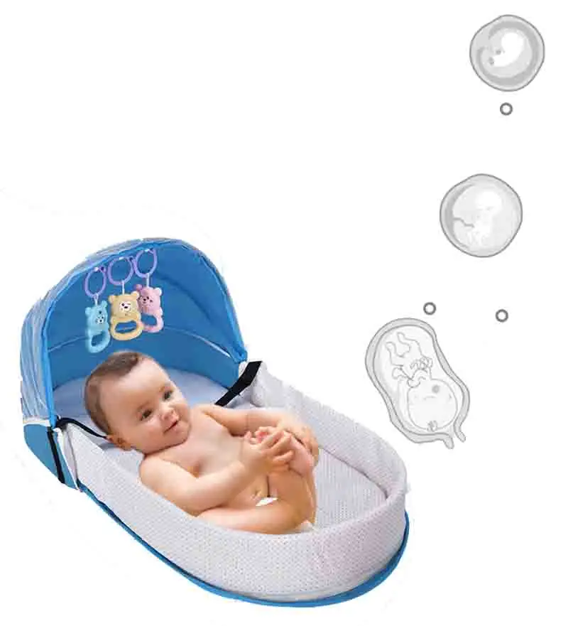 Baby bed Travel Portable crib Sun Protection Mosquito Net Bassinet Infant Sleeping Basket baby nest Foldable kids | Мать и ребенок