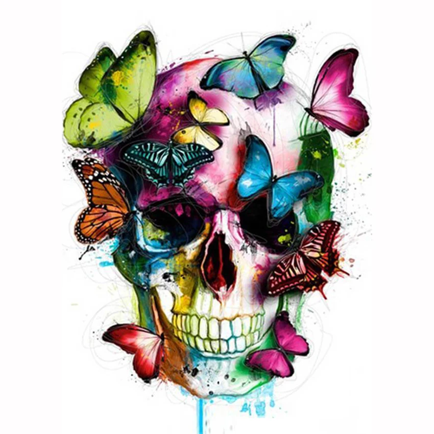 

5D DIY Diamond Painting Kits for Adults Paint by Numbers Full Drills Rhinestone Embroidery Cross Stitch (Color Skeleton, 3040cm)