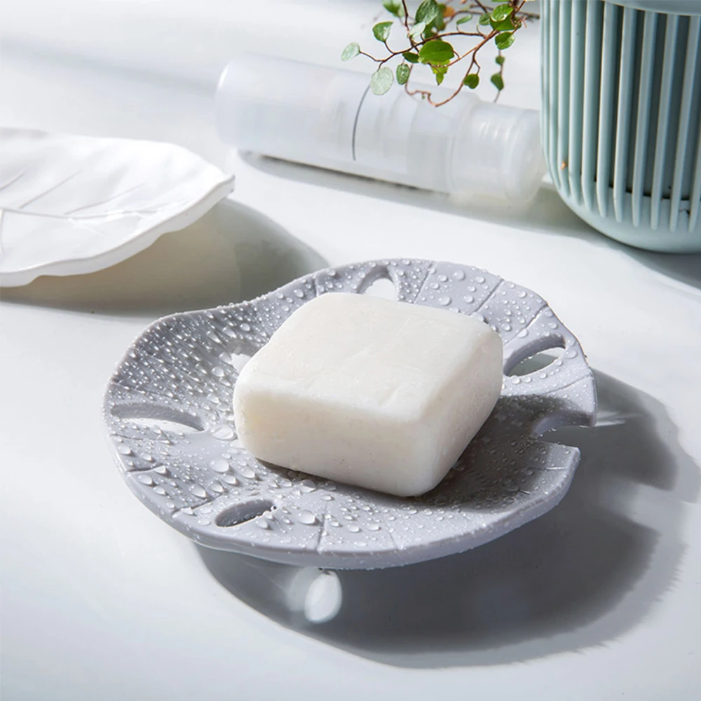 

Мыльницы креативная мыльной основы мыло коробочка, мыльница дренажная стойка Ванная комната контейнер для хранения лоток белый серый лист ...