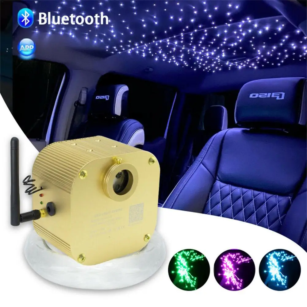 

Car DC 12V 16W RGBW LED Fiber Optic Star Lights Roof Starry Sky Ambient Lamp With Bluetooth Music Radio Frequency Control